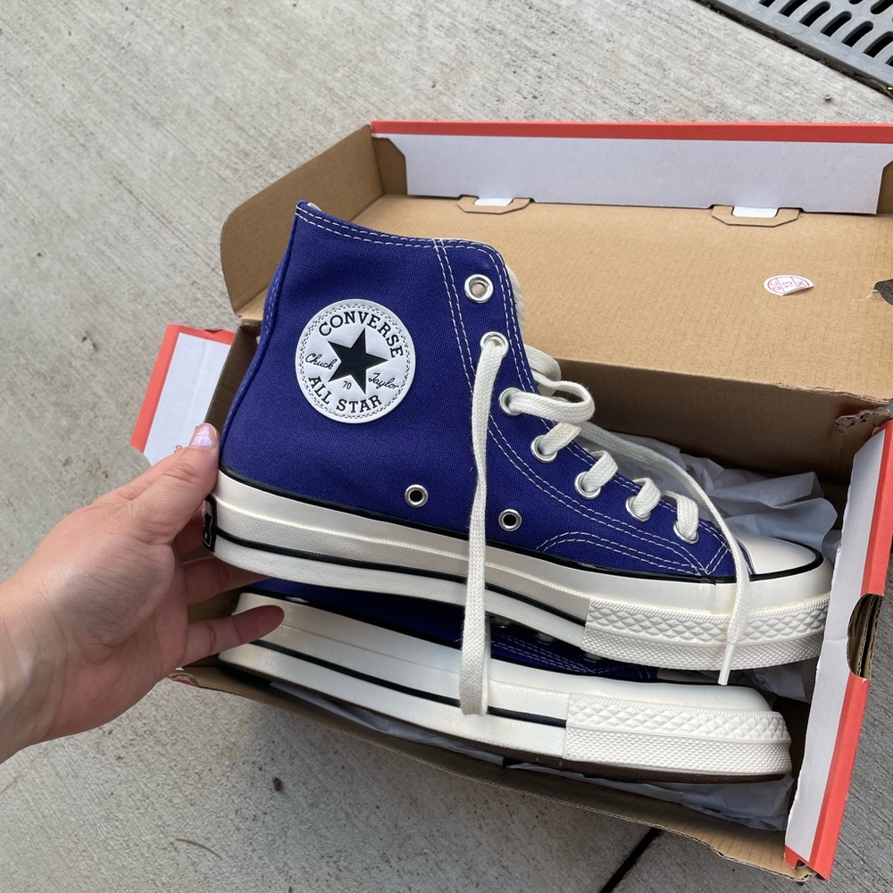 Converse Blue Hi Top Sneakers